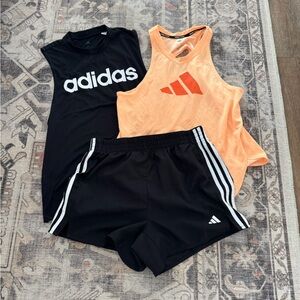 Adidas Black and Orange Workout Trio